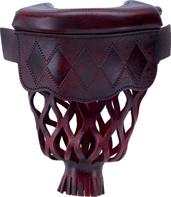 Burgundy Diamond Leather Shield Pockets